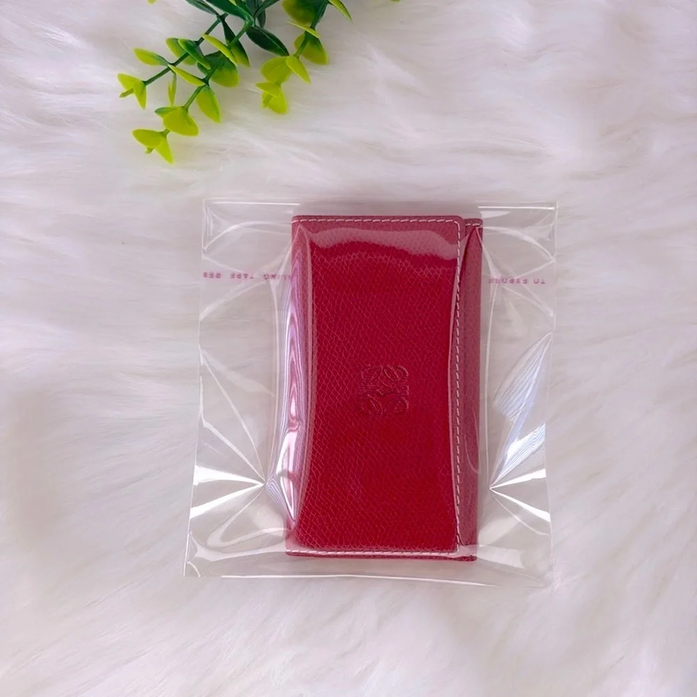 Loewe Red 6-Ring Leather Key & Card‎ Holder